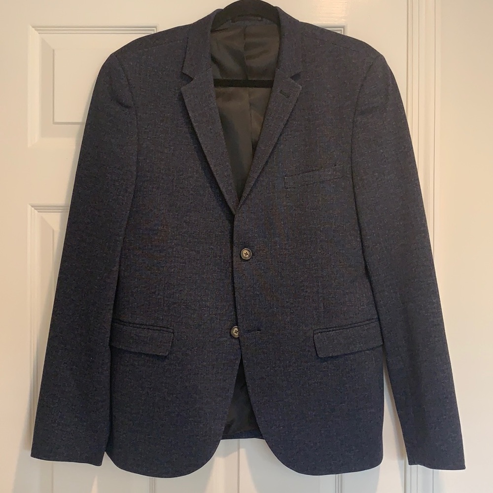 Topman Men’s Blazer in Navy / “Denim”-Look